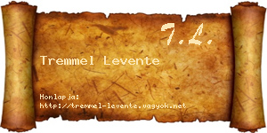 Tremmel Levente névjegykártya
